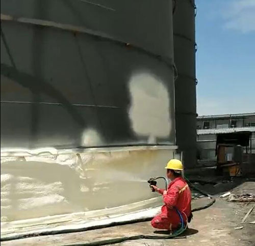 糧倉(cāng)聚氨酯保溫專用噴涂機(jī)(圖2) 糧倉(cāng)聚氨酯保溫案例